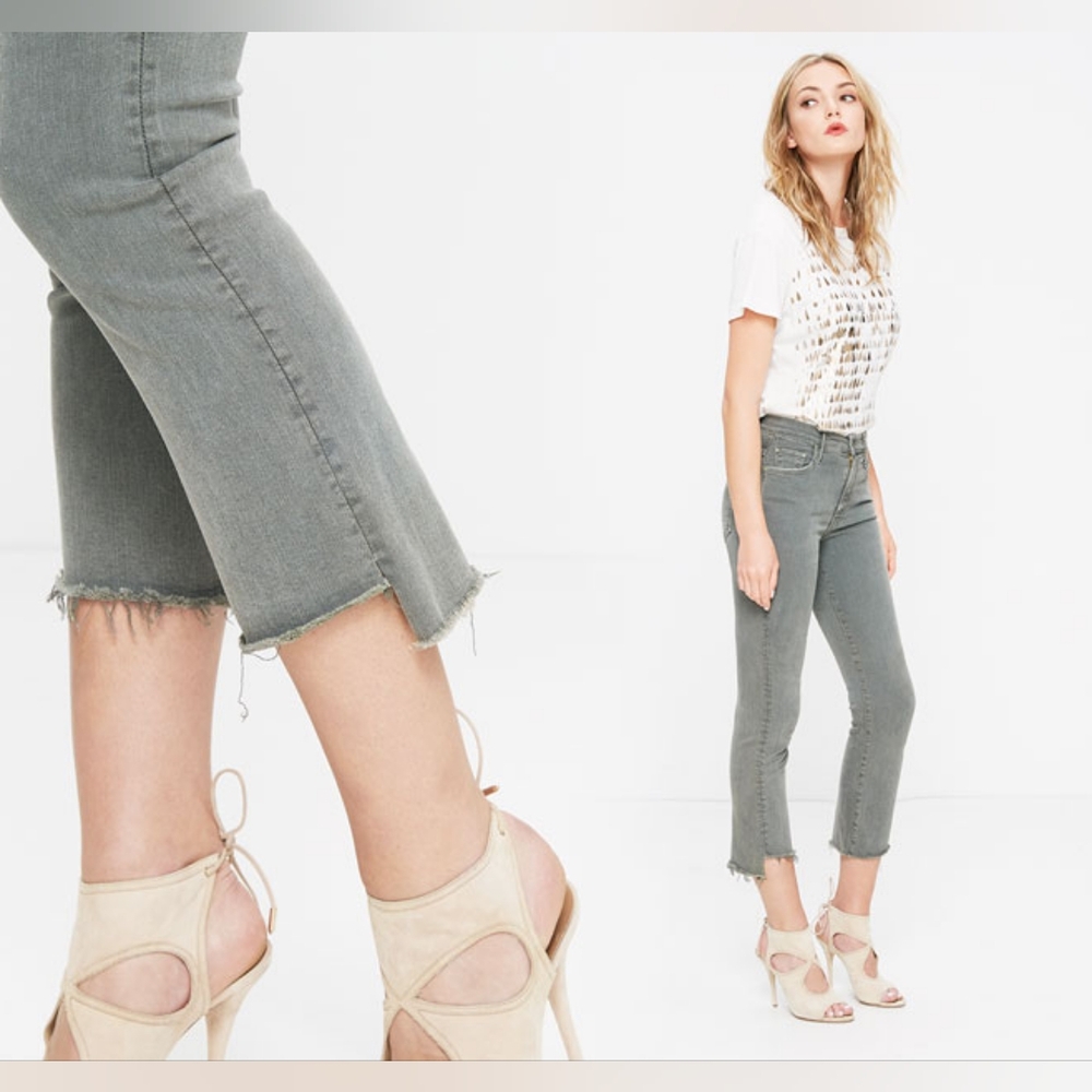 NWT Mother jeans insider crop step fray size24 faded army color
